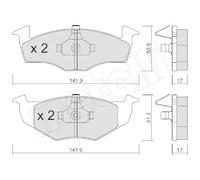 metelligroup 22-0206-0 Pastillas de Freno, Made in Italy, Repuestos para Automóviles, Certificación ECE R90, sin Cobre
