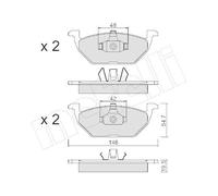 Juego De Pastillas De Freno Metelli 22-0211-1 para Audi Seat Skoda VW