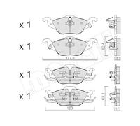 METELLI Juego de 4 pastillas de freno para VAUXHALL: Astra & OPEL: Astra (Ref: 22-0257-0)