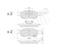 Juego De Pastillas De Freno Metelli 22-0274-5 para Chrysler Fiat Lancia
