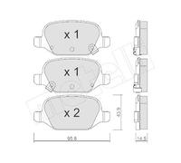 METELLI Juego de 4 pastillas de freno para FIAT: Panda (Ref: 22-0324-5)