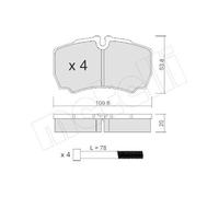 Juego De Pastillas De Freno Metelli 22-0604-0 para Iveco Eje Trasero