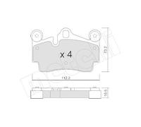 Juego De Pastillas De Freno Metelli 22-0655-0 para Audi Porsche VW Eje Trasero