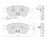 Juego De Pastillas De Freno Metelli 22-0662-0 para Audi VW Eje Delantero