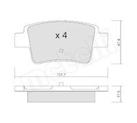 Juego De Pastillas De Freno Metelli 22-0705-0 para Fiat Opel Abarth Eje Trasero