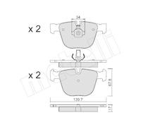 Juego De Pastillas De Freno Metelli 22-0773-0 para Bmw Bentley Eje Trasero