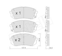 Pastillas de freno 22-0783-0 METELLI para KIA HYUNDAI