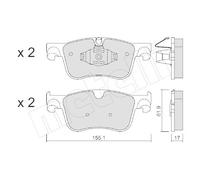 METELLI Juego de 4 pastillas de freno para CITROËN: C4 SpaceTourer, C4 Picasso (Ref: 22-0984-0)