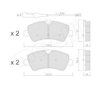 METELLI Juego de 4 pastillas de freno para FORD: Transit/Tourneo (Ref: 22-0991-1)
