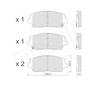 Juego De Pastillas De Freno Metelli 22-1244-0 para Hyundai Kia Eje Delantero