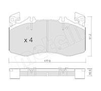 Juego De Pastillas De Freno Metelli 22-1270-0 para Mercedes Benz Mercedes Benz