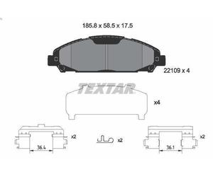Juego de pastillas de freno TEXTAR 2210901 para MUSTANG Coupé 5 2014-2023