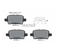 Juego de pastillas de freno TEXTAR 2212901, atrás