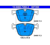 ATE Juego de pastillas de freno traseras 13.0460-7260.2 para BMW X5 X6