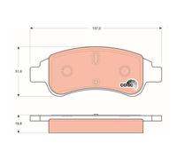Juego De Pastillas De Freno Trw GDB1563 Cotec para Citroën Peugeot Eje Delantero