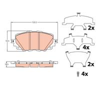 TRW Juego de pastillas de freno GDB2200 Delanteras para Mazda MX-5 / Abarth 124 Spider