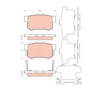 Juego De Pastillas De Freno Trw GDB3447 para Suzuki Honda Eje Trasero