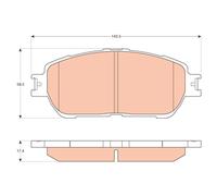 Pastillas de freno GDB3612 TRW para TOYOTA CAMRY Sedán
