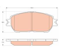 Juego de pastillas de freno TRW GDB3612 para TOYOTA PREVIA II (_R3_) 3 2000-2005