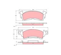 Juego de pastillas de freno TRW GDB742, delantero, trasero