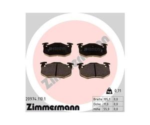 Juego De Pastillas De Freno Zimmermann 20974.110.1 para Renault Eje Trasero