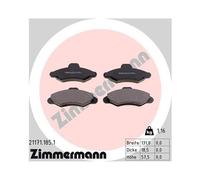 Zimmermann 21171.185.1 Serie Pastillas freno, Delantero, 4 Sensores audífono, 2 placas antivibración