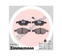Juego De Pastillas De Freno Zimmermann 23141.190.1 para Lancia Eje Delantero