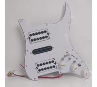 Juego de pastillas de guitarra precableadas Strat con bobina cargada, HSH Humbucker para Fender USA/México Stratorcast guitarras eléctricas de repuesto (blanco)