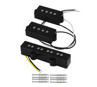 Juego de pastillas for bajo Alnico 5 PB y JB, pastilla de puente for bajo, bobina de fibra negra for bajo de 4 cuerdas.