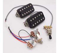 Juego de pastillas Humbucker para guitarra LP Classic 57 Plus Alnico II 50/50 mm, puente/mástil Blakc con arnés de cableado 4C 1V1T para accesorios de guitarra Gibson Les Paul