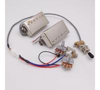 Juego de pastillas Humbucker para guitarra LP Classic 57 Plus Alnico II 50/50 mm, puente/mástil, cromadas con arnés de cableado 4C 1V1T para accesorios de guitarra Gibson Les Paul