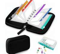 Juego de pastilleros impermeables, 7/14 bolsas en el interior, juego organizador de pastillas impermeable A8, bolsas P-Ill impermeables para viajes, bolsa impermeable reutilizable con bolsas