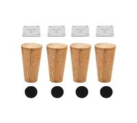 Juego de patas de madera maciza redondas de 4 pulgadas para muebles, reemplazo para sofá, tocador, armario, cama, hogar, bricolaje