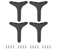 Juego de patas de muebles de metal negro, soporte resistente para sofá, mesa, armario, cama, otomana, paquete de 4 con tornillos para una instalación rápida y protección del suelo (15 cm)
