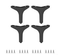 Juego de patas de muebles de metal negro, soporte resistente para sofá, mesa, armario, cama, otomana, paquete de 4 con tornillos para una instalación rápida y protección del suelo (13 cm)