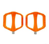 Juego de pedales de bicicleta de fibra de nailon con reflectores, diseñado para adaptarse perfectamente tanto a bicicletas de montaña como de carretera (rojo y naranja)