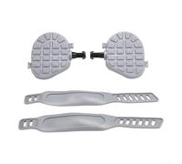 Juego de pedales de bicicleta estática con eje de acero, cuerpo de plástico, antideslizante, plataforma ancha de 9/16 pulgadas, rosca de 1/2 pulgada, marca L R, instalación rápida, gris, estudio de