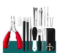 Juego De Pedicura Cortaúñas Para Los Pies Uñas Encarnadas Cortadores De Pinzas Cortadores De Manicura De Acero Herramientas, 16 Piezas, Rojo