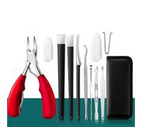 Juego De Pedicura Cortaúñas Para Los Pies Uñas Encarnadas Cortadores De Pinzas Cortadores De Manicura De Acero Herramientas, 11 Piezas, Rojo