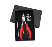 Juego de pedicura de 17 piezas, cortador de uñas encarnadas, cortaúñas, cortador de cutículas, alicates de pedicura, herramienta de pedicura, juego de 3 piezas rojo