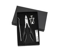 Juego de pedicura de 17 piezas, cortaúñas encarnadas, cortaúñas, cortador de cutículas, alicates de pedicura, herramienta de pedicura, juego de 4 piezas, color negro