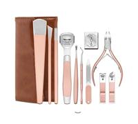 Juego de pedicura de 17 piezas, cortauñas encarnadas, cortauñas, cortador de cutículas, alicates de pedicura, herramienta de pedicura, juego de 11 piezas A