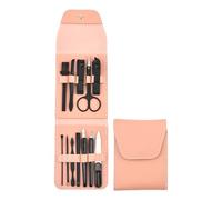 Juego de pedicura profesional de 12 piezas, tijeras para el cuidado de las uñas, herramienta de aseo de acero inoxidable con funda de poliuretano para el hogar, viajes, manicura para hombres y mujeres