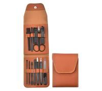 Juego de pedicura profesional de 12 piezas, tijeras para el cuidado de las uñas, herramienta de aseo de acero inoxidable con funda de poliuretano para el hogar, viajes, manicura para hombres y mujeres