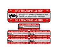 Juego de pegatinas "ALARMA DE SEGUIMIENTO GPS PARA COCHE", 6 pzs, 67 x 21 mm, lámina autoadhesiva, adhesivo exterior, pegatina de advertencia para coches para uso en interiores y exteriores