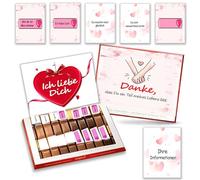 Juego de pegatinas de amor aptas para chocolate Merci 250 g para agradecimiento personal y idea de regalo creativa para amigos, sin chocolate