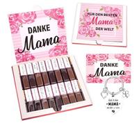 Juego de pegatinas de despedida con texto en alemán «Danke Mama » con pegatinas preimpresas, despedida + tarjeta de felicitación + llavero ángel de la guarda (gracias mamá)