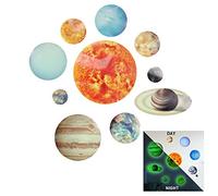 Juego de pegatinas de pared del sistema solar de 10 planetas para decoración de paredes, pegatinas luminosas fluorescentes de sol y tierra universo espacial noctilucentes para dormitorios niño