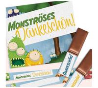 Juego de pegatinas en 3 hojas DIN A4 para Merci Chocolate para caja de 250 g como regalo sin barra de chocolate para personalmente agradecer Y062 (11 monstruos)