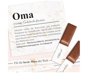 Juego de pegatinas en 3 hojas DIN A4 para Merci Chocolate para caja de 250 g como regalo sin barritas de chocolate para agradecer personalmente Y062 (01 abuela)